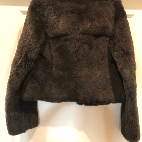 Theory Rabbit Fur Jacket Brown PREOWNED the tag is missing, manufacturer in coat - Picture 8 of 13